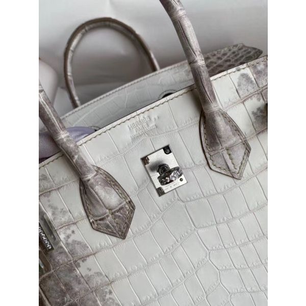 Hermes Diamond Birkin 25cm In Himalaya Niloticus Crocodile Skin - Image 8
