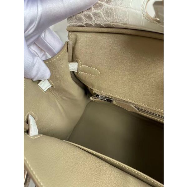 Hermes Diamond Birkin 25cm In Himalaya Niloticus Crocodile Skin - Image 9