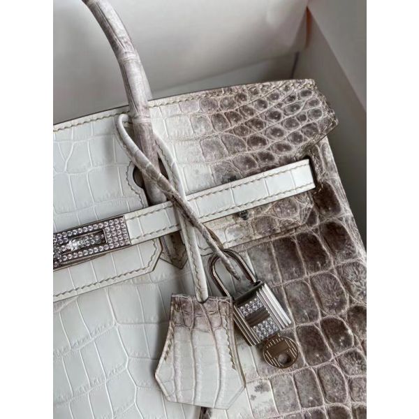 Hermes Diamond Birkin 30cm In Himalaya Niloticus Crocodile Skin - Image 10