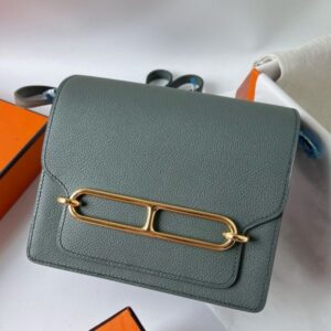Hermes Roulis Mini 18 Bag in Vert Amande Evercolor Calfskin