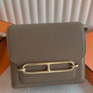 Hermes Roulis Mini 18 Bag in Taupe Swift Calfskin