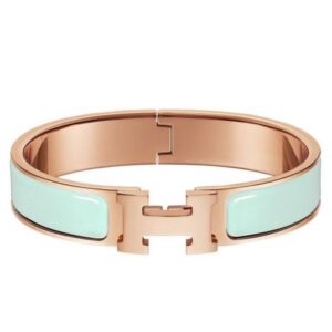 Hermes Aqua Enamel Clic H PM Bracelet