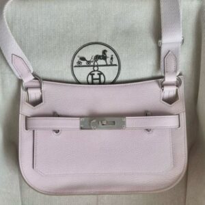 Hermes Jypsiere Mini Verso Handmade Bag in Mauve Pale Evercolor Calfskin