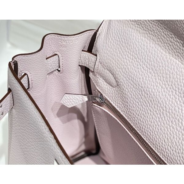 Hermes Kelly 25cm Retourne Bag In Mauve Pale Clemence Leather - Image 8