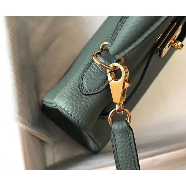 Hermes Kelly 25cm Retourne Bag In Vert Amande Clemence Leather - Image 6