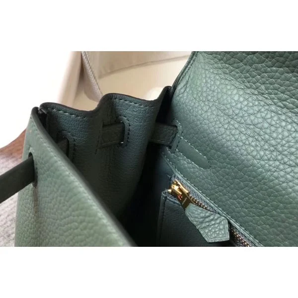Hermes Kelly 25cm Retourne Bag In Vert Amande Clemence Leather - Image 7
