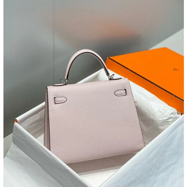 Hermes Kelly 25cm Sellier Bag In Mauve Pale Epsom Leather