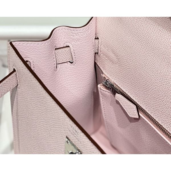 Hermes Kelly 25cm Sellier Bag In Mauve Pale Epsom Leather - Image 7