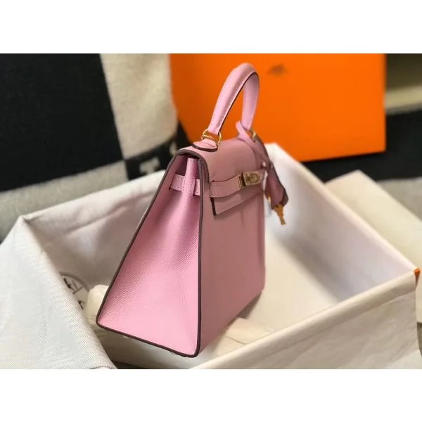 Hermes Kelly 25cm Sellier Bag In Mauve Sylvestre Epsom Leather - Image 3