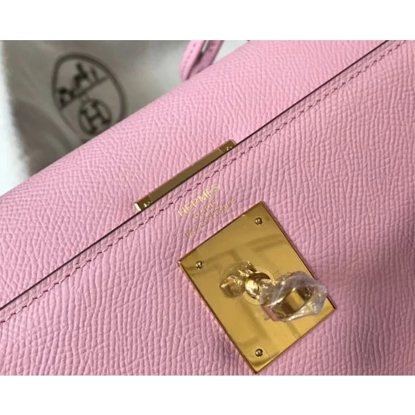 Hermes Kelly 25cm Sellier Bag In Mauve Sylvestre Epsom Leather - Image 6