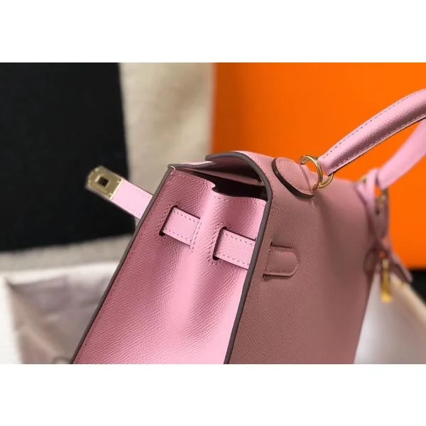 Hermes Kelly 25cm Sellier Bag In Mauve Sylvestre Epsom Leather - Image 7