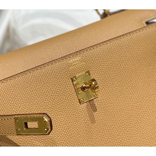 Hermes Kelly 28cm Bag In Chai Epsom Leather GHW - Image 5
