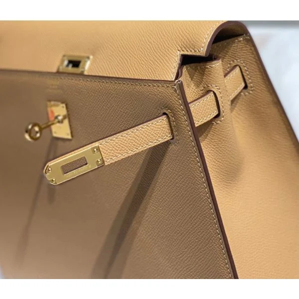 Hermes Kelly 28cm Bag In Chai Epsom Leather GHW - Image 7