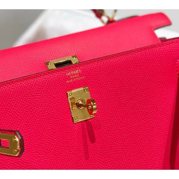 Hermes Kelly 28cm Bag In Rose Extreme Epsom Leather GHW - Image 5