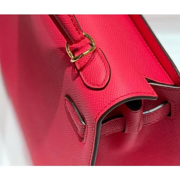 Hermes Kelly 28cm Bag In Rose Extreme Epsom Leather GHW - Image 7