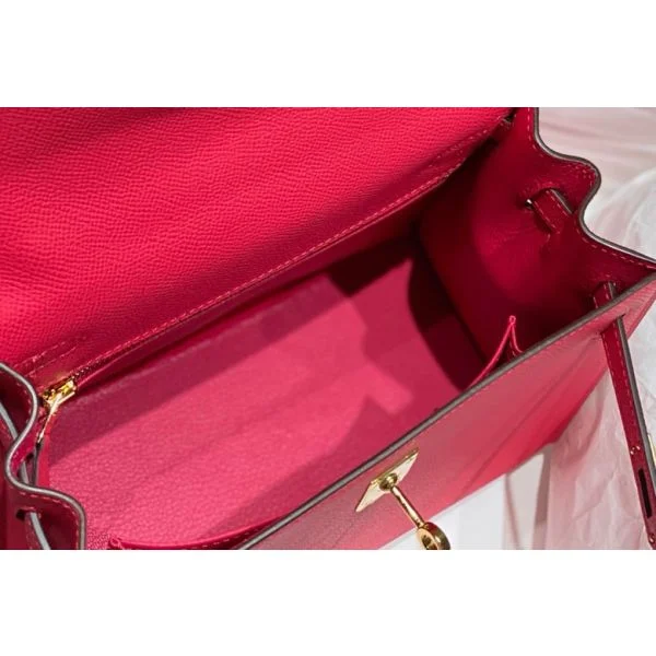 Hermes Kelly 28cm Bag In Rose Extreme Epsom Leather GHW - Image 8