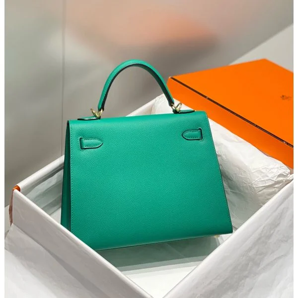 Hermes Kelly 28cm Bag In Vert Jade Epsom Leather PHW - Image 2