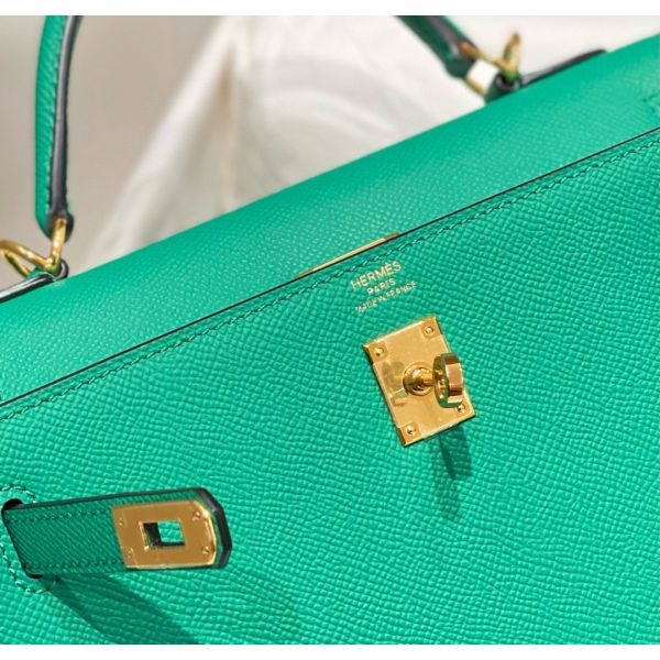 Hermes Kelly 28cm Bag In Vert Jade Epsom Leather PHW - Image 5