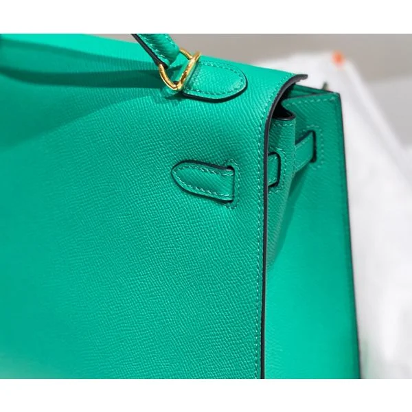 Hermes Kelly 28cm Bag In Vert Jade Epsom Leather PHW - Image 7