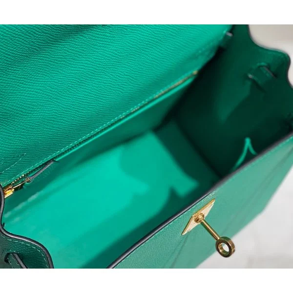 Hermes Kelly 28cm Bag In Vert Jade Epsom Leather PHW - Image 9