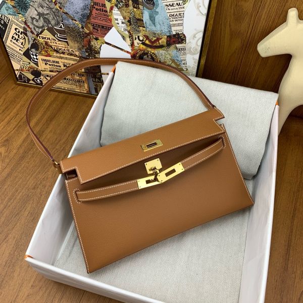 Hermes Kelly Elan Handmade Bag In Gold Epsom Leather - Image 3