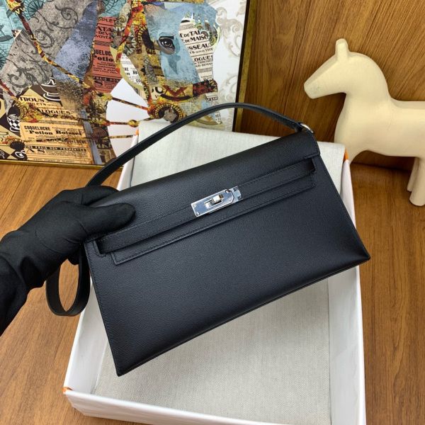 Hermes Kelly Elan Handmade Bag In Black Epsom Leather - Image 3