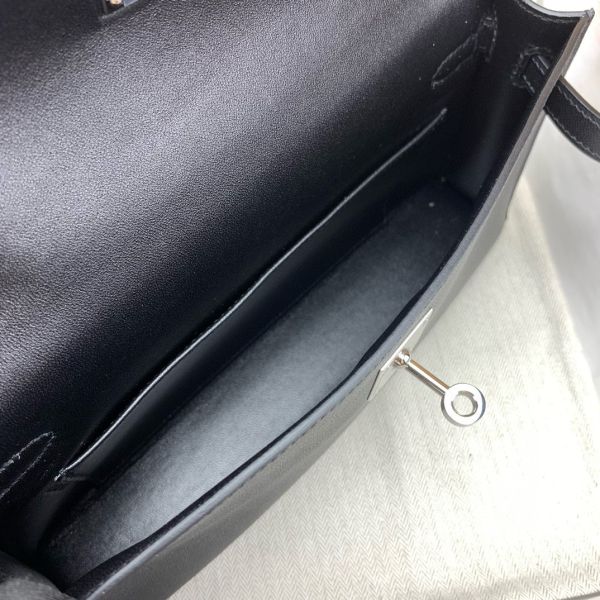Hermes Kelly Elan Handmade Bag In Black Epsom Leather - Image 6