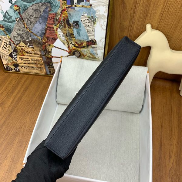 Hermes Kelly Elan Handmade Bag In Black Epsom Leather - Image 7