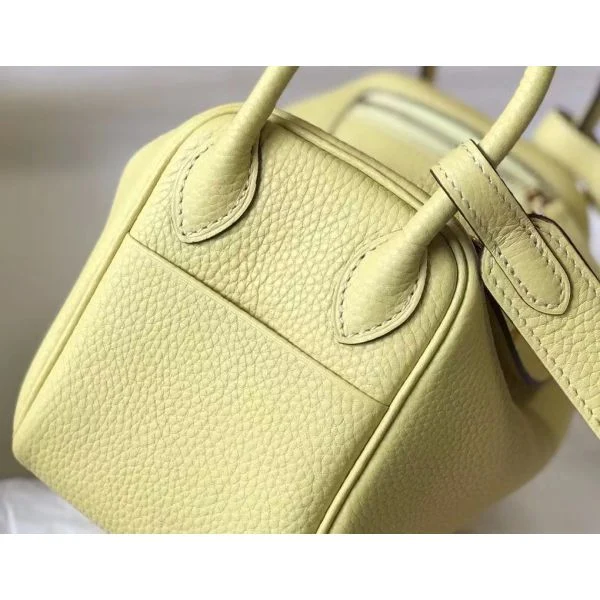 Hermes Lindy Mini Bag In Jaune Poussin Clemence Leather GHW - Image 7