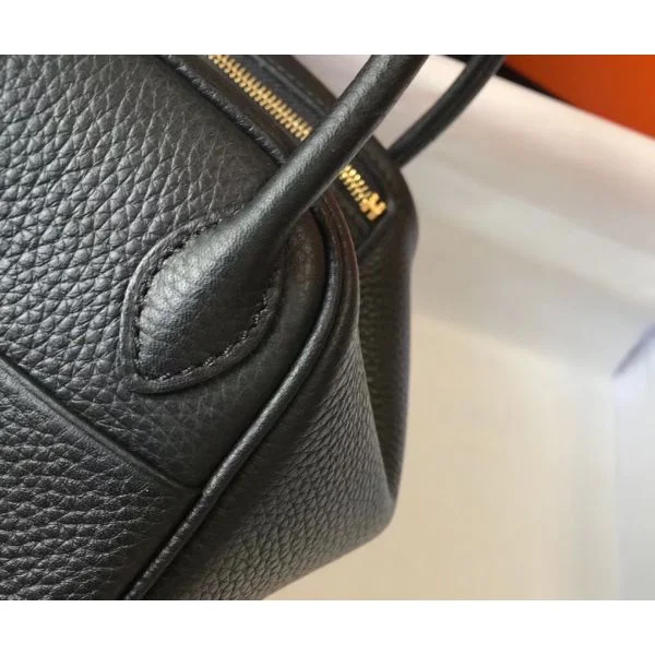Hermes Lindy Mini Bag In Black Clemence Leather GHW - Image 5