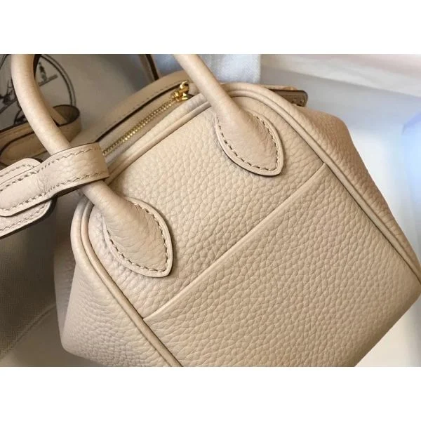 Hermes Lindy Mini Bag In Trench Clemence Leather GHW - Image 6
