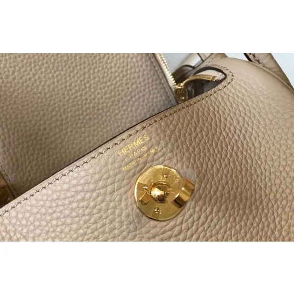 Hermes Lindy Mini Bag In Trench Clemence Leather GHW - Image 7