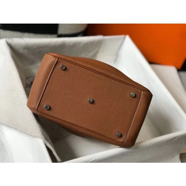 Hermes Lindy 30cm Bag In Gold Clemence Leather PHW - Image 3