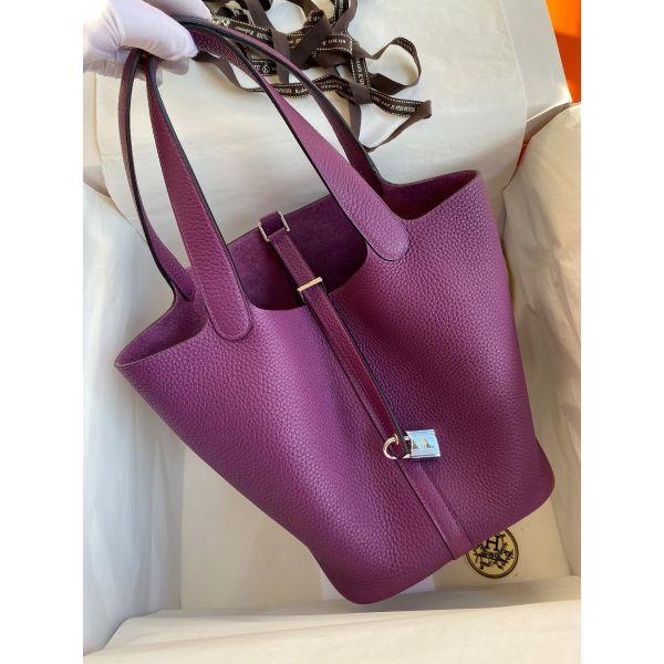 Hermes Picotin Lock 18 Handmade Bag in Anemone Clemence Leather - Image 2