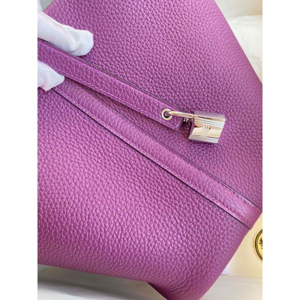 Hermes Picotin Lock 18 Handmade Bag in Anemone Clemence Leather - Image 3