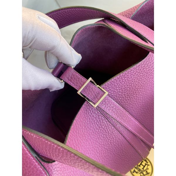 Hermes Picotin Lock 18 Handmade Bag in Anemone Clemence Leather - Image 4