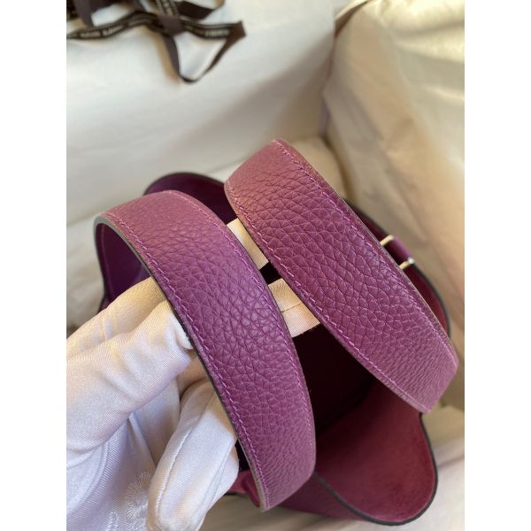 Hermes Picotin Lock 18 Handmade Bag in Anemone Clemence Leather - Image 5