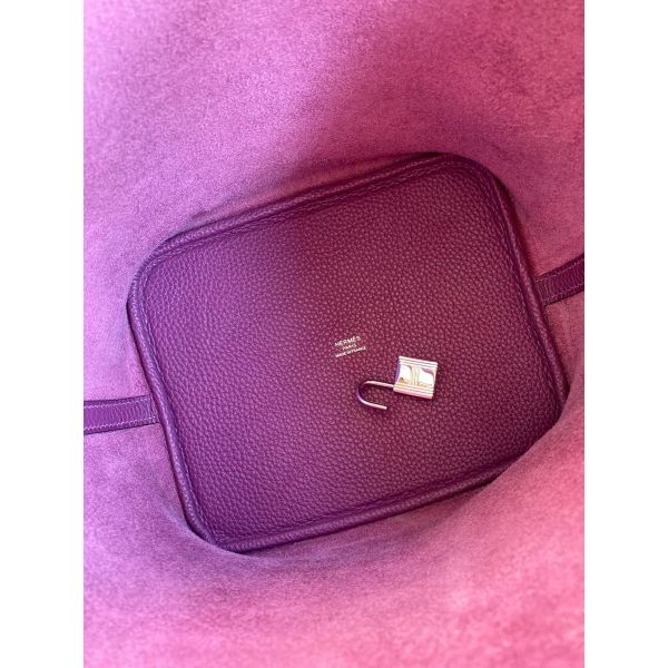 Hermes Picotin Lock 18 Handmade Bag in Anemone Clemence Leather - Image 6
