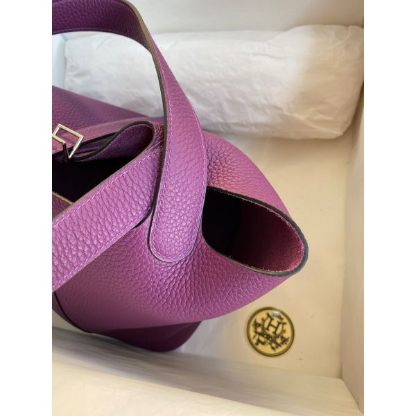 Hermes Picotin Lock 18 Handmade Bag in Anemone Clemence Leather - Image 7