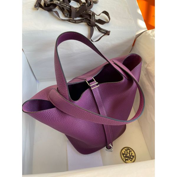 Hermes Picotin Lock 18 Handmade Bag in Anemone Clemence Leather - Image 8