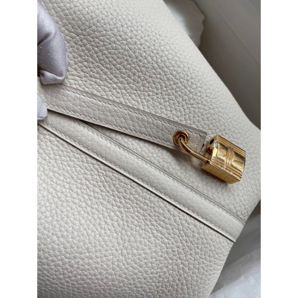 Hermes Picotin Lock 18 Handmade Bag in Craie Clemence Leather - Image 3