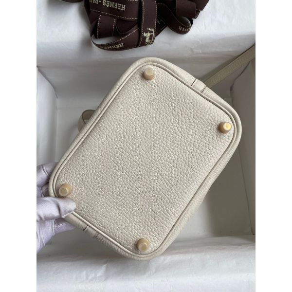 Hermes Picotin Lock 18 Handmade Bag in Craie Clemence Leather - Image 8