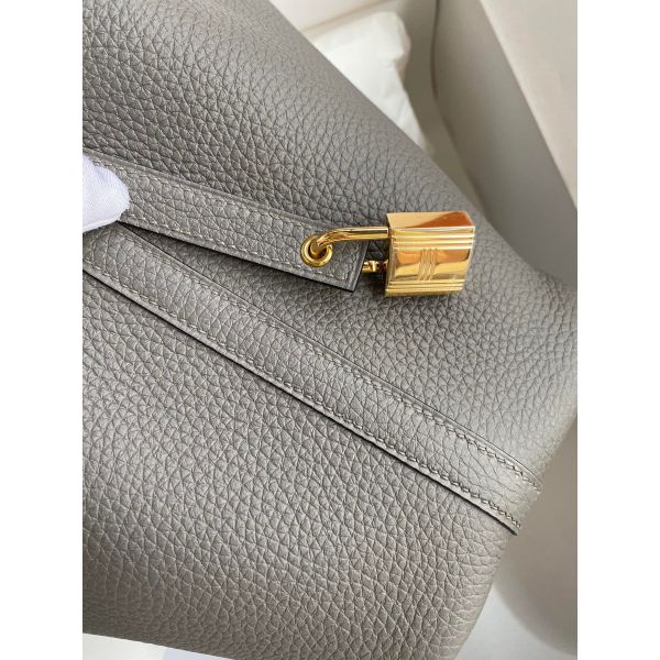 Hermes Picotin Lock 18 Handmade Bag in Etain Clemence Leather - Image 3