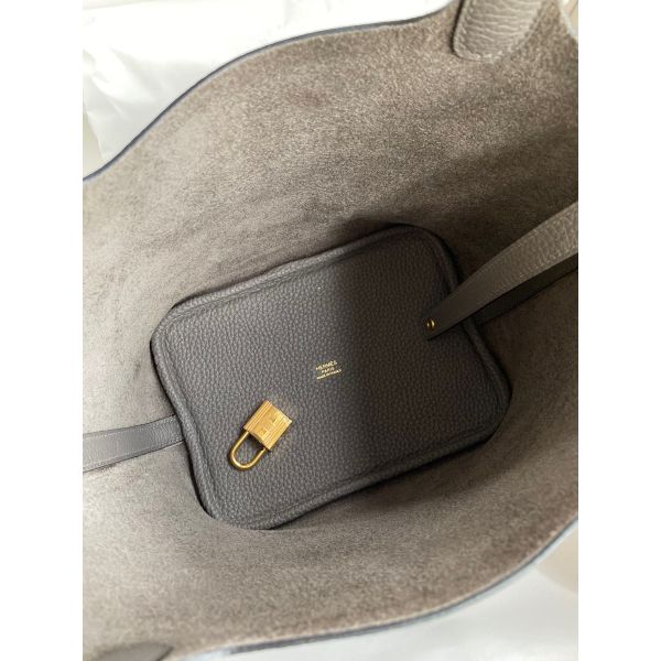 Hermes Picotin Lock 18 Handmade Bag in Etain Clemence Leather - Image 8