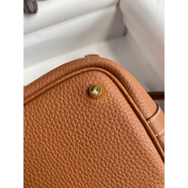Hermes Picotin Lock 18 Handmade Bag in Gold Clemence Leather - Image 8