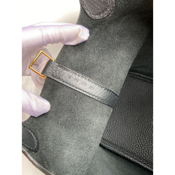 Hermes Picotin Lock 18 Handmade Bag in Black Clemence Leather - Image 7