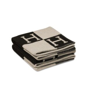 Hermes Black Avalon Throw Blanket