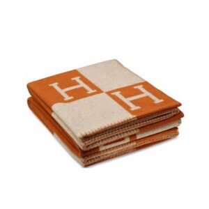 Hermes Orange Avalon Throw Blanket