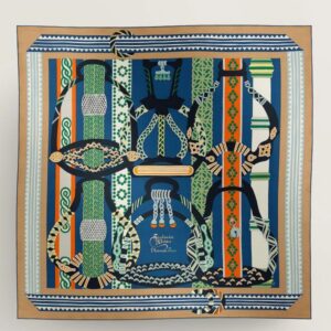 Hermes Multicolore Fantaisie d'Etriers Shawl 140