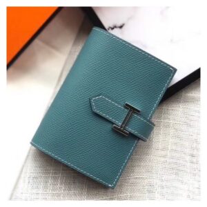 Hermes Bearn Mini Wallet In Blue Jean Epsom Leather